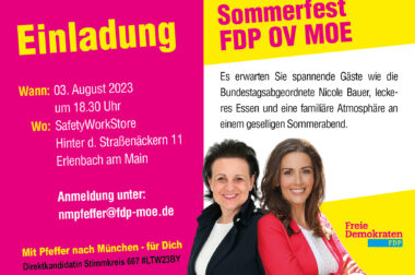 03.08.2023 Sommerfest der FDP OV MOE mit Ehrengast Nicole Bauer, MdB.